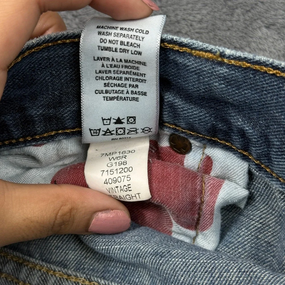 Lucky Brand 361 Vintage Straight Jeans Mens 36x32 Blue Premium Italian Denim
